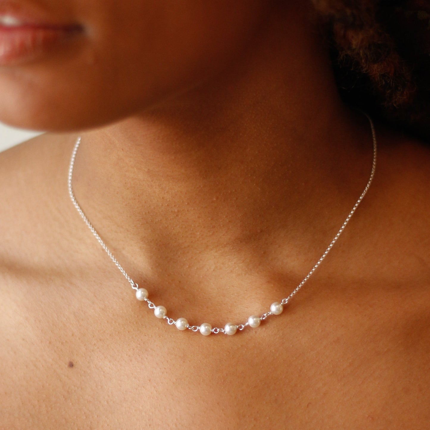 Round Chain Pearl Necklace