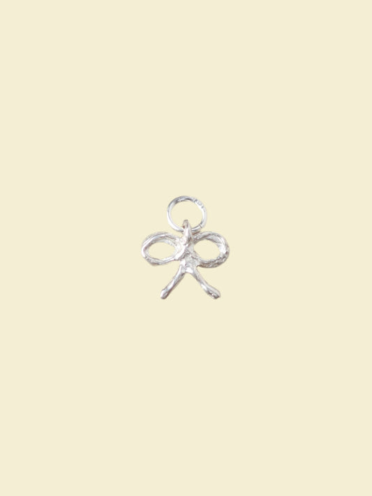 Bow Pendant Necklace Silver