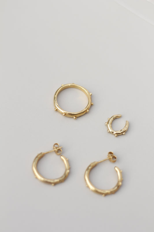 Bubbly Medium Sized Handmade Hoop Earrings