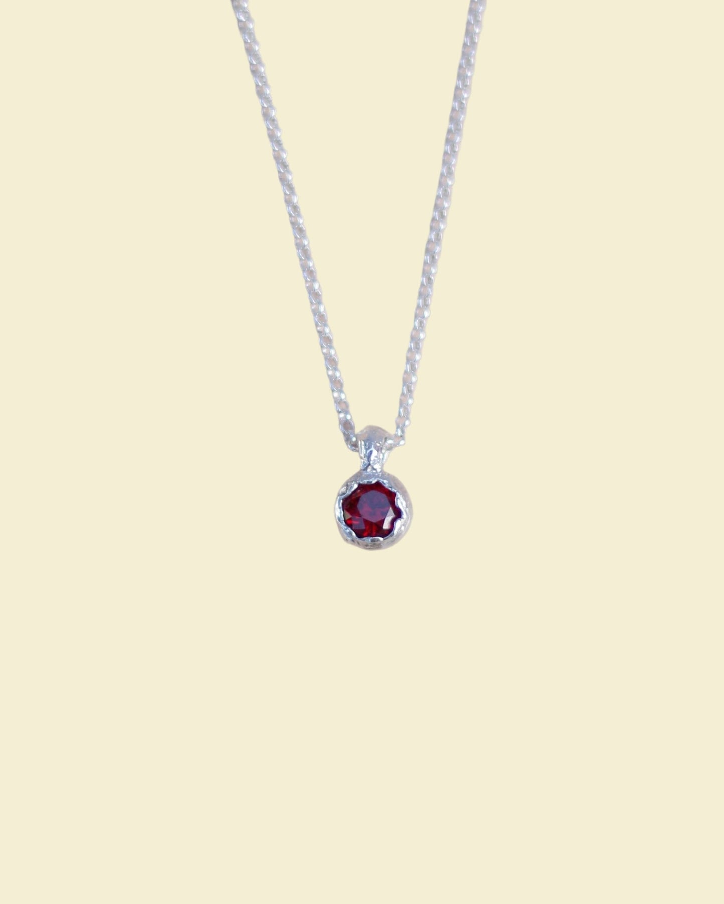 Red Lab-Grown Ruby Pendant Necklace