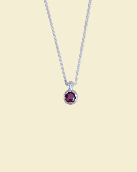 Red Lab-Grown Ruby Pendant Necklace