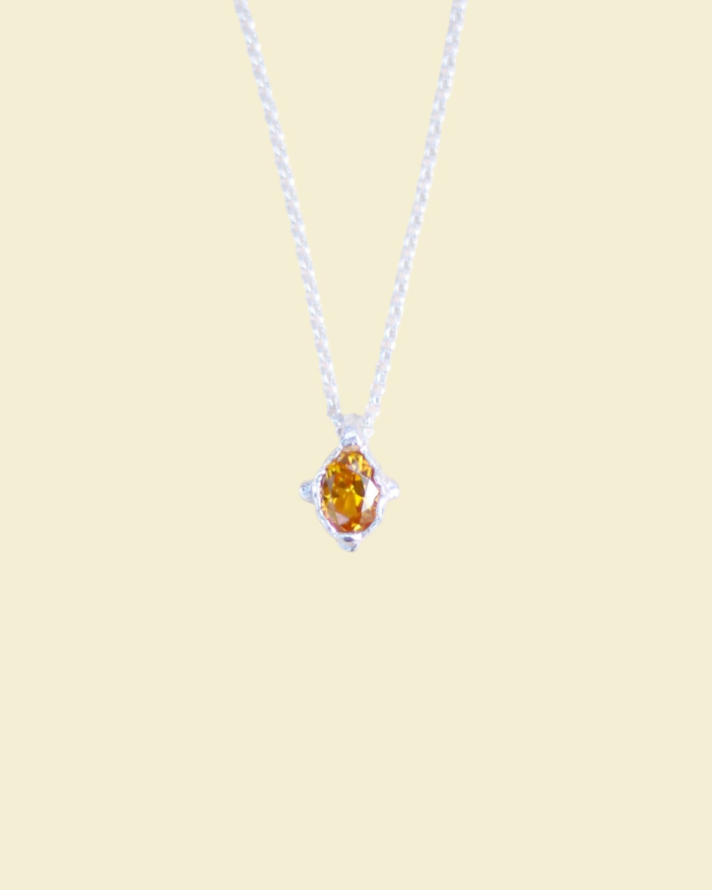 Yellow Dot Lab-Grown Sapphire Pendant Necklace