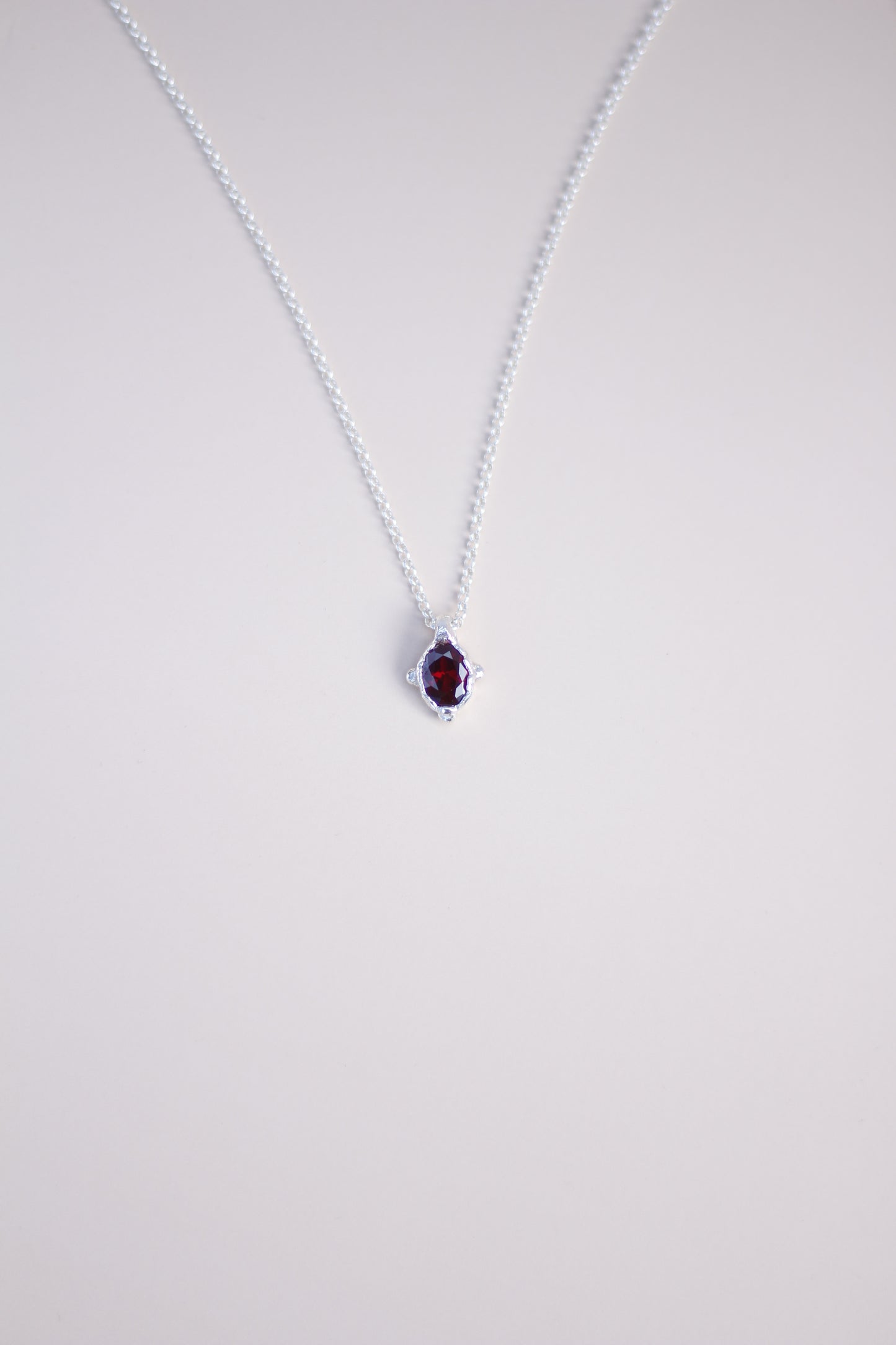 Lab-Grown Ruby Dot Pendant Necklace