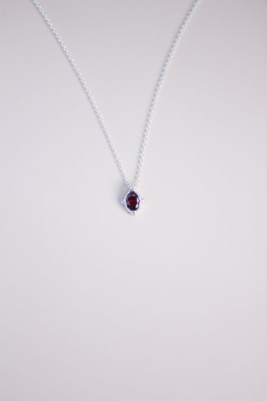 Lab-Grown Ruby Dot Pendant Necklace