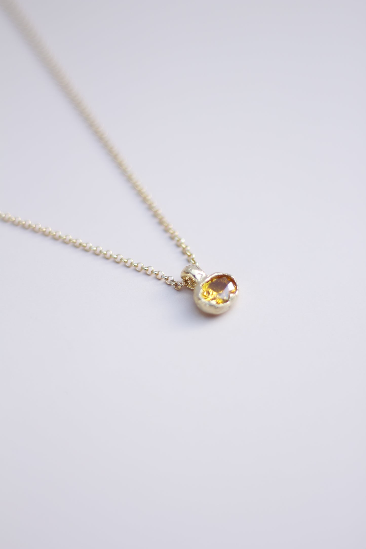Yellow Lab-Grown Sapphire Oval Gold Plated Necklace