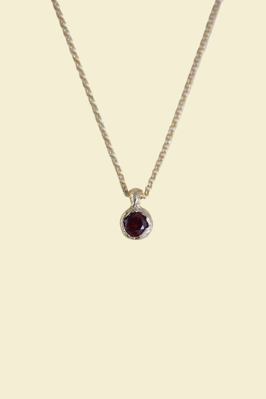 Lab-Grown Ruby Pendant Necklace (Gold Plated)