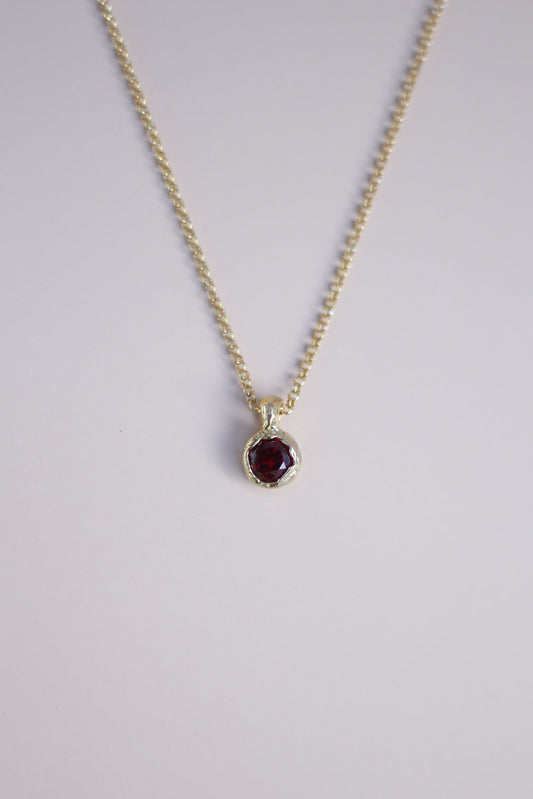 Lab-Grown Ruby Pendant Necklace (Gold Plated)