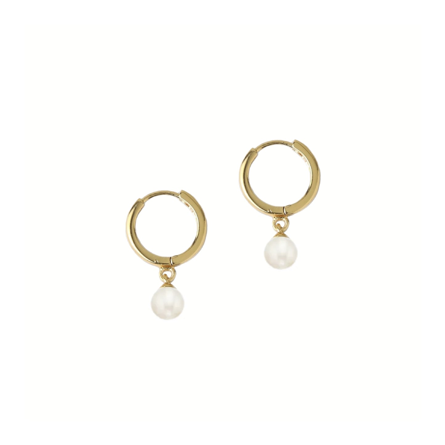 Mini Hoop Pearl Earrings