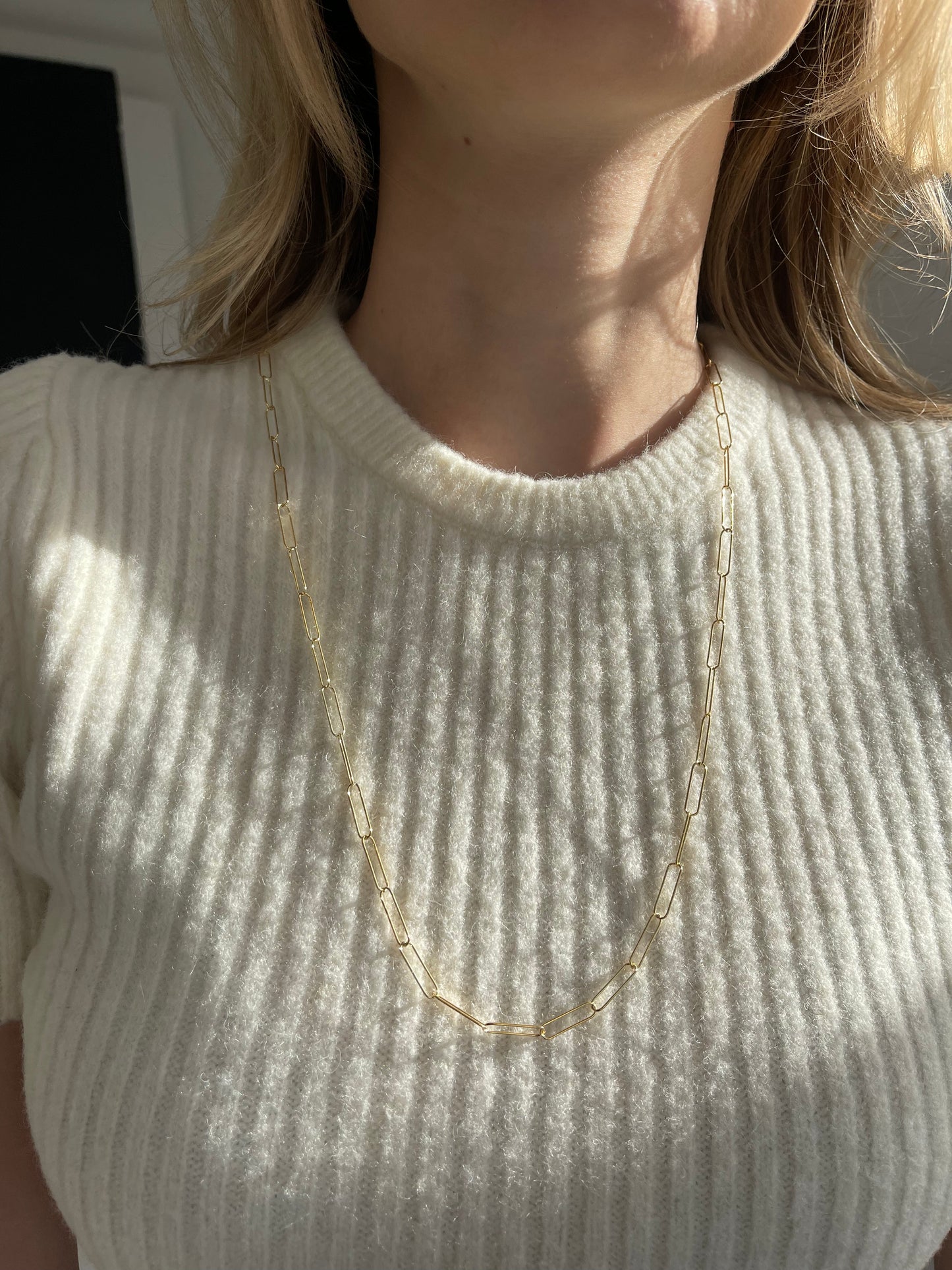 Long Thin Link Chain Necklace