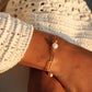 Chunky Paperclip Link Chain Pearl Bracelet