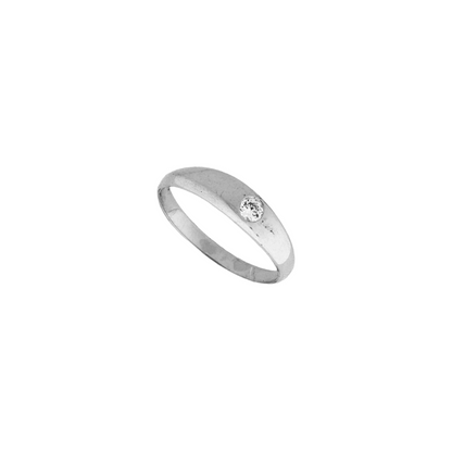 Slim Signet Ring with Cubic Zirconia