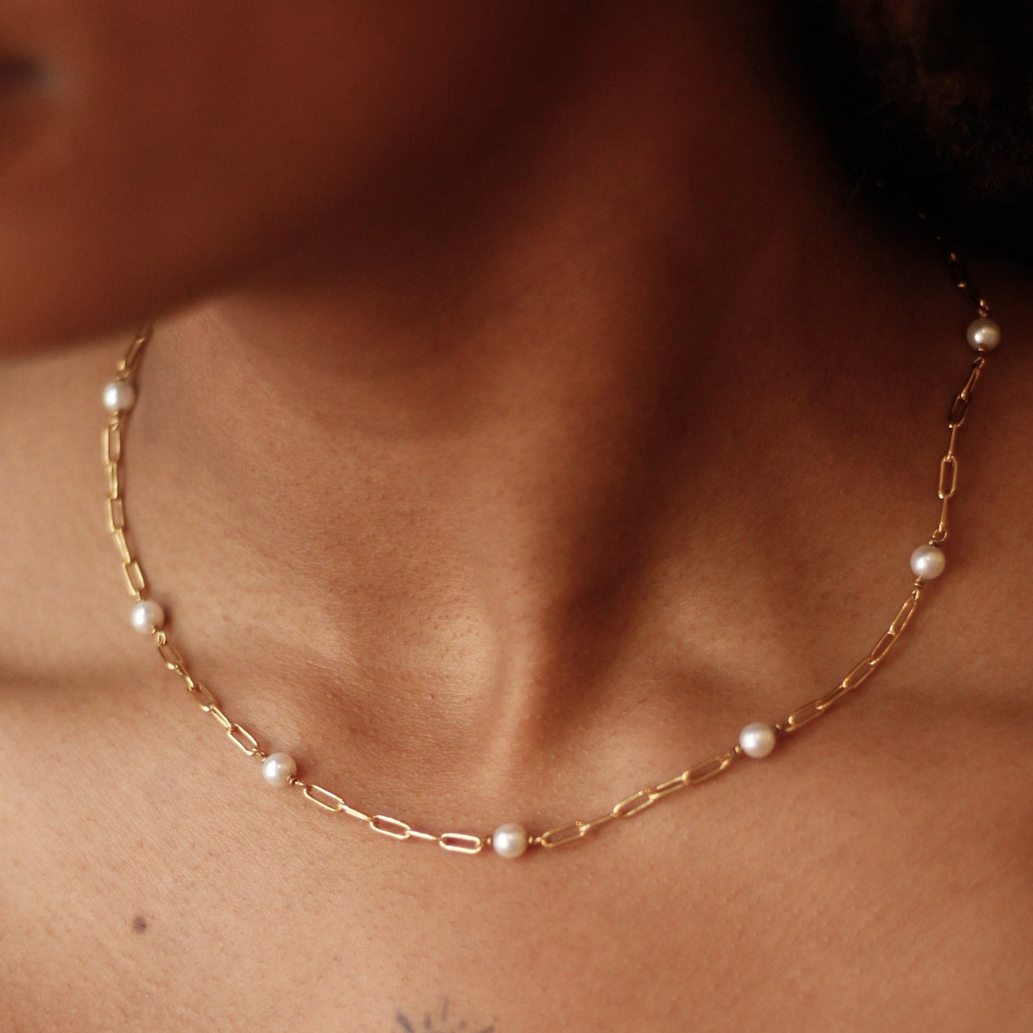 Pearl Link Chain Necklace