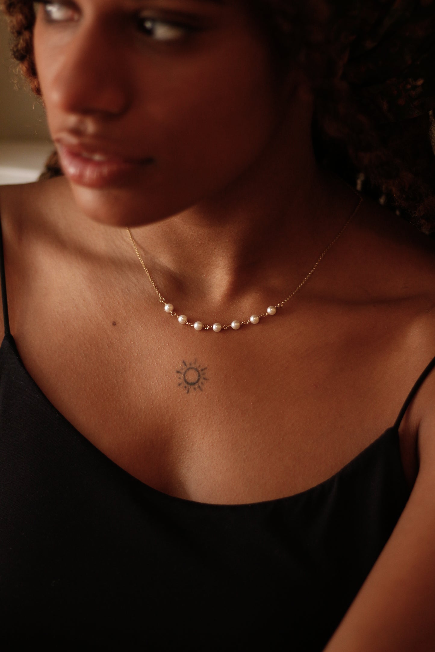 Round Chain Pearl Necklace