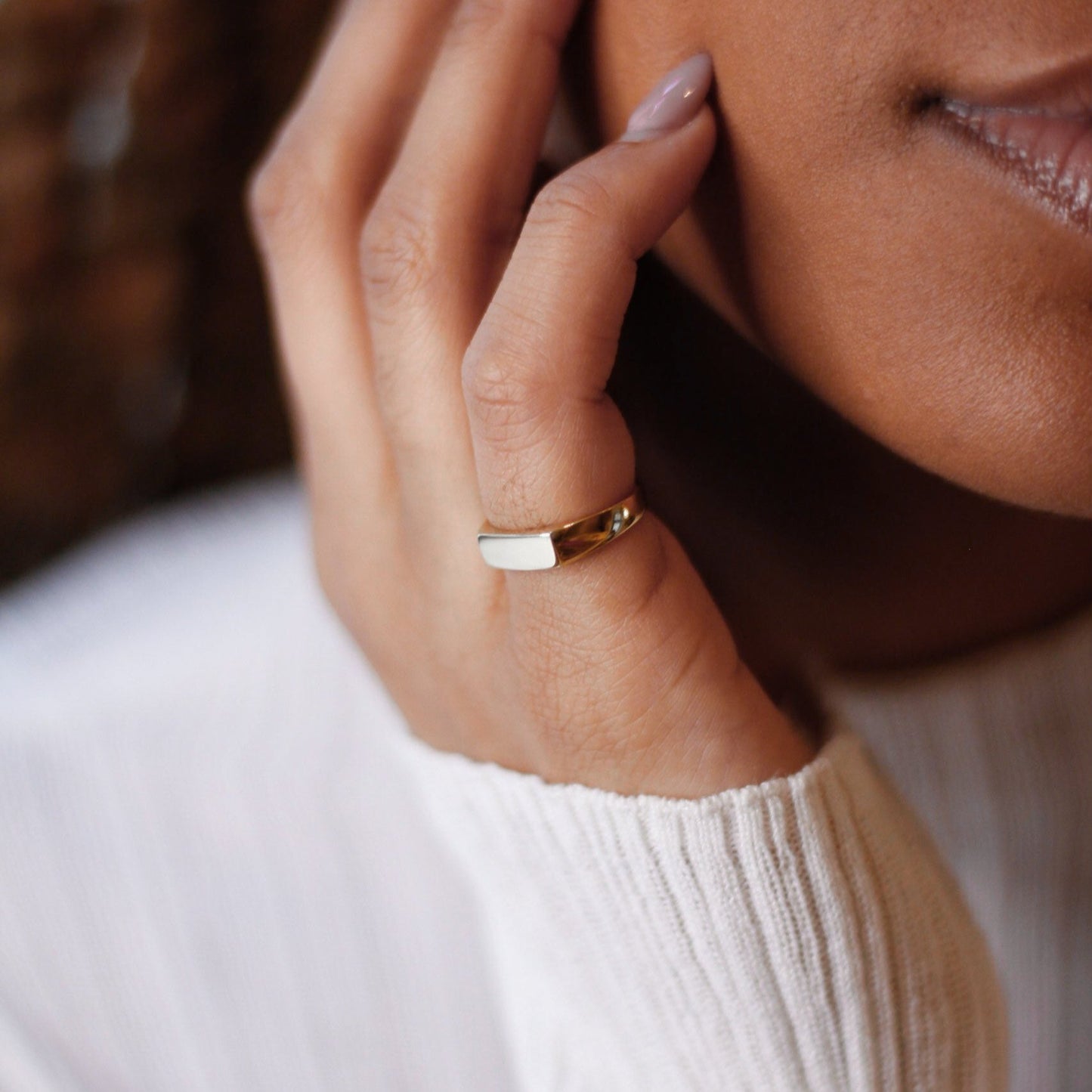 Pinkie Signet Ring Sterling Silver