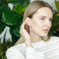 Mid-Size Hoop Pearl Earrings
